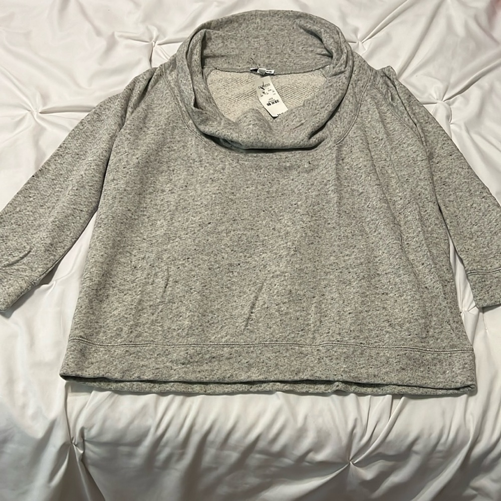 Express Grey Cropped Sweatshirt